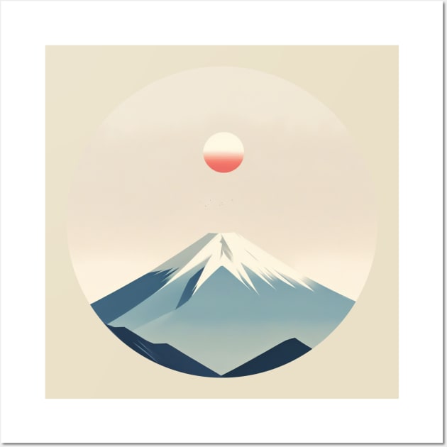 Minimalist Fuji: Adventure in Japan T-shirt Wall Art by CoffeeBrainNW